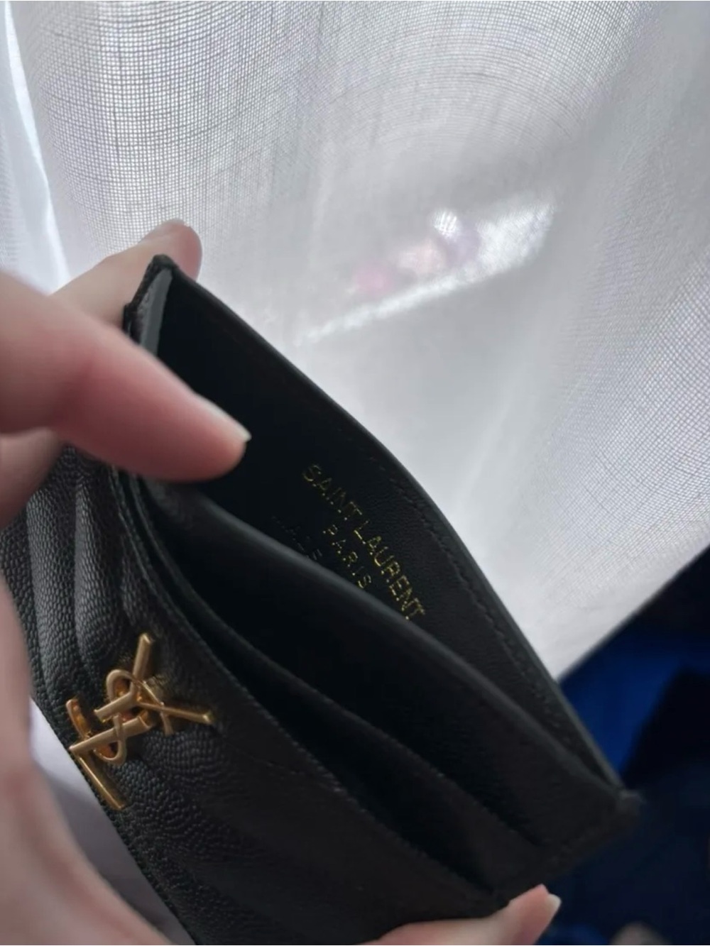 Saint Laurent Black Quilted Leather Card & Key Holder with Gold YSL Emblem - Picture 5 of 9